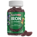 Jerntilskud til børn - 5 mg Kids Gummies med C-vitamin - Great- Tasting Gummies Grape Flavor - Understøtter immunforsvar & hjælper med jernmangel - Vegan, Kosher, Non- GMO - 60 Greve