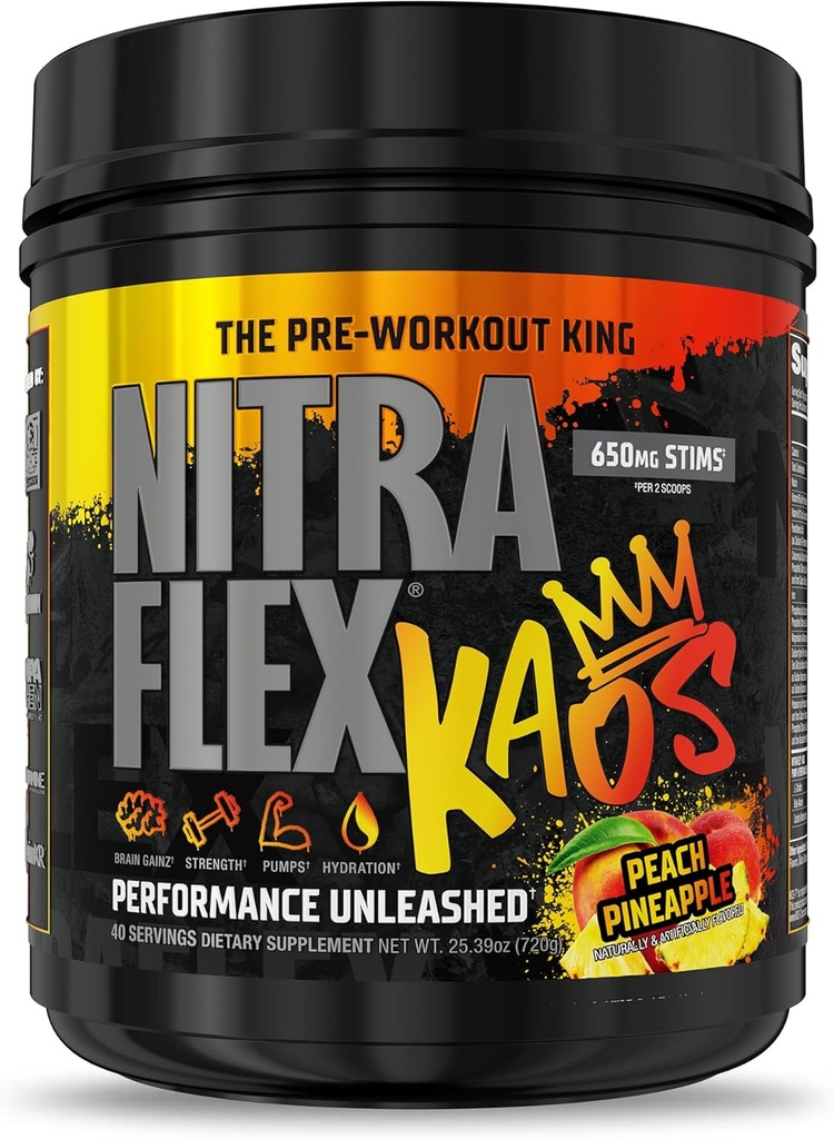 GAT SPORT Nitraflex KAOS Pre- workout Powder (Peach Ananas)