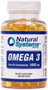 Omega 3 1000mg Fish Oil 100 Koncentreret Softgel af naturlige systemer - Omega 3 Kosttilskud - Kapsler til daglige kost - EPA - DHA - Perfekt til hjerte, øje, hjerne og jokes support *
