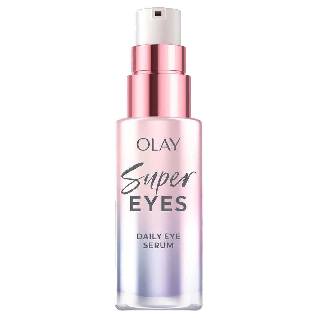 Olay Super Eye Serum - Vitamin C, Koffein, Niacinamid, Amino Peptid, Aloe Vera - Brightens Dark Circles, Anti- Wrinkle, Anti- Aging, Brightening, Smooths Fine Lines, Firming, Hydrating, 0,45 Oz
