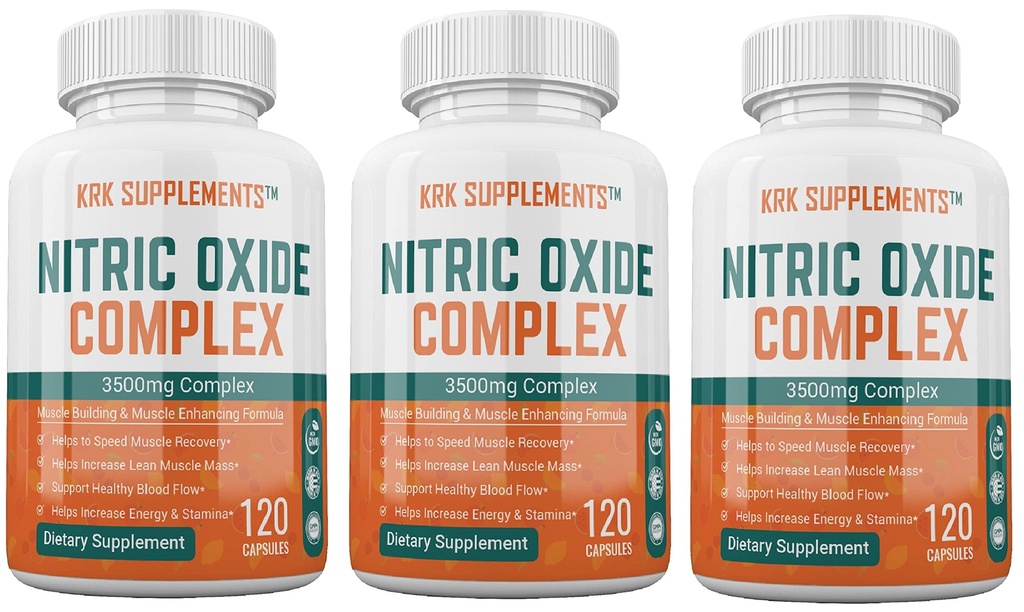 3 flasker nitrogenoxid kompleks 3500mg per servering L- arginin HCL AAKG AKG Alpha Ketoglutarat Citrullin Malat 360 Total Kapsler
