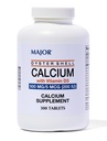 Major Oyster Shell Calcium med D3- vitamin 500 mg / 5 mcg (200 IE) - Dagligt calciumsupplement - 300 tabletter (1 pakning)