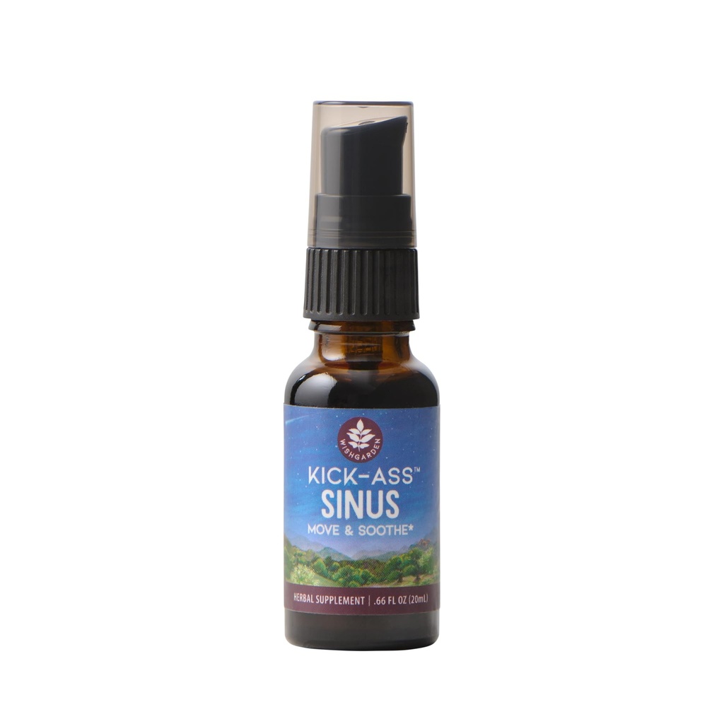 WishGarden urter Kick- Ass Sinus - Herbal Sinus Relief, Sinus Congestion Relief og Sinus Pressure Relief for voksne, Natural Sinus Relief og Sinus Decongestant, All Sæson Sinus Support, .66oz