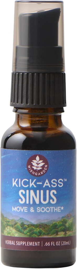 WishGarden urter Kick- Ass Sinus - Herbal Sinus Relief, Sinus Congestion Relief og Sinus Pressure Relief for voksne, Natural Sinus Relief og Sinus Decongestant, All Sæson Sinus Support, .66oz