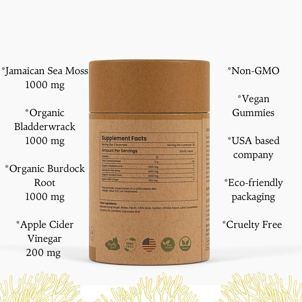 Jamaican Sea Moss + Apple Cider Vinagar (Vegansk Sea Moss)