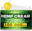 Healpark Natural Hamp Cream - 8,5 fl oz -with Arnica, MSM, Turmerisk, Menthol