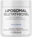 Codeage Liposomal Glutathion Powder - 1000 mg Vegan Reduceret L- Glutathion per servering, Liposomal Levering - 2 - Måned Supply - Unflavored - Phospholipid - Non- GMO Gluten- Free - 2,22 Oz