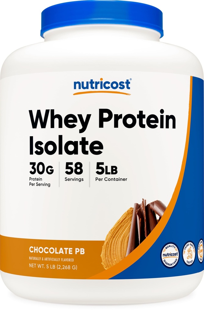 Nutricost Whey Protein Isolate (Chocolate Peanut Butter, 5 Pund) Protein Powder