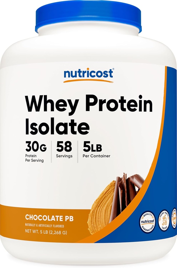 Nutricost Whey Protein Isolate (Chocolate Peanut Butter, 5 Pund) Protein Powder