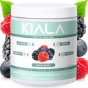 Kiala Nutrition Super Green, Organic Green Pulver med Spirulina & Chlorella til fordøjelse, Gut Sundhed, Immunitet, Energi, Gluten Free, Vegan, Sukker Free, Blandede Berry, Spectra Blend, 30 Serveringer