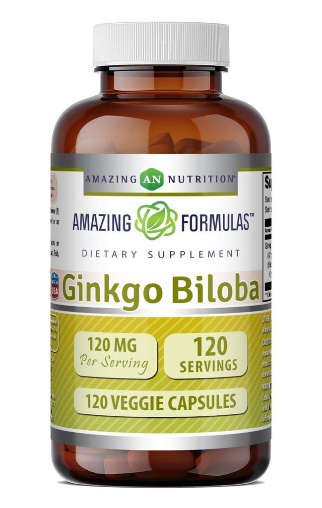 Amazing Formulas Ginkgo Biloba 120 Mg Supplement 120 Kapsler er 124; Standardiseret til at indeholde 24% Ginkgo Flavone Glycosider er 124; Non- GMO er er 124; Gluten Free Gluten 124; Fremstillet i USA