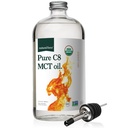 Naturkraft Økologisk Pure C8 MCT Oil - Flydende MCT olie i glasflaske Container - Koncentreret Captac Acid - Keto, Paleo, Kosher, Vegan & Non- GMO - Lab testet for kvalitet og renhed, 32 Ounce
