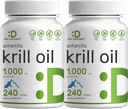DEAL SUPPLEMENT 2 Pack Antarctic Krill Oil, 1.000mg Per Serving, 480 Softgels - Mercury Free, No Fishy Taste - Rich in Omega- 3s, EPA, DHA, Astaxanthin, & Phospholipider - Non-GMO, No Gluten