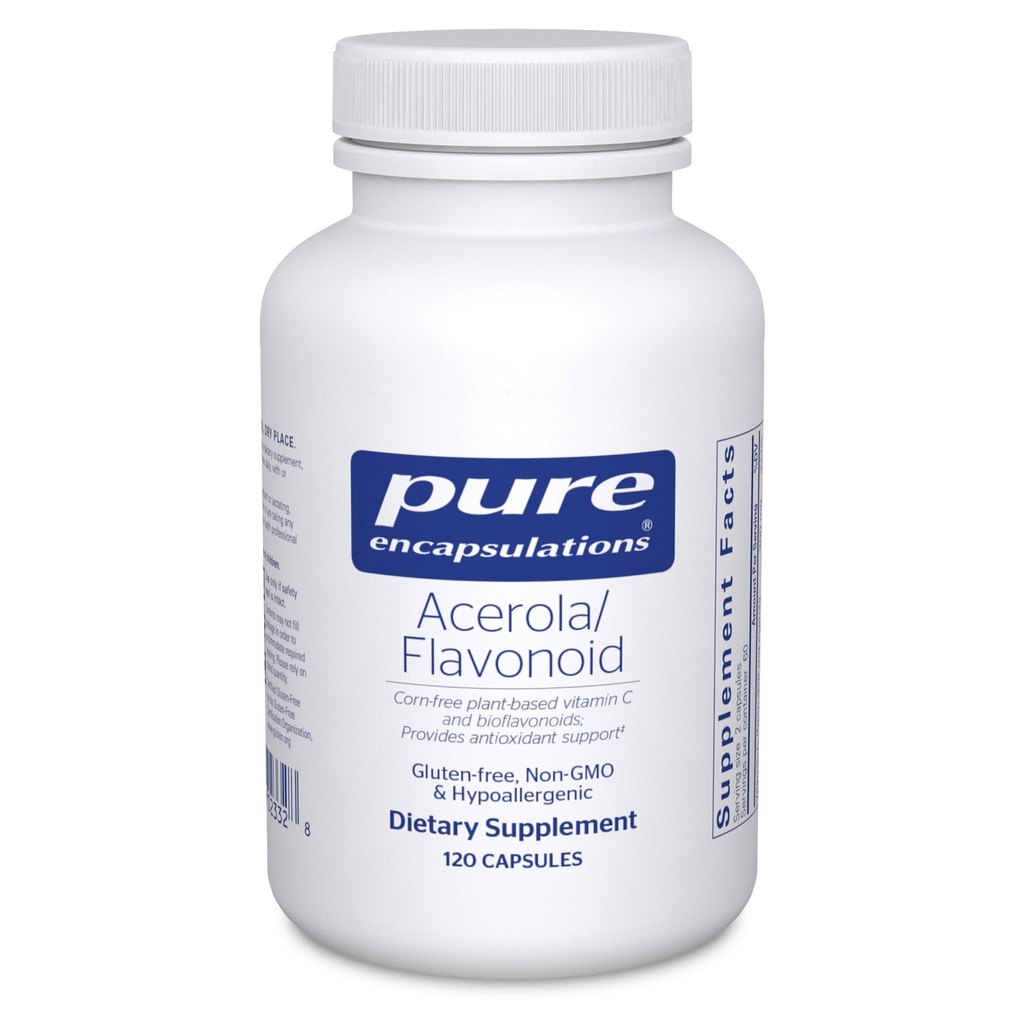 Ren indkapsling Acerola / flavonoid124; Corn- Free, Plant- baseret C-vitamin og Bioflavonoid