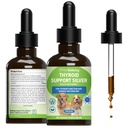 Pet Wellbeing Thyroid Support Sølv til hunde - Understøtter Balanceret Thyroid funktion, sund metabolisme, Normal energi, Ashwagandha, Bacopa - Veterinarian- Formuleret Herbal Supplement 2 oz (59 ml)