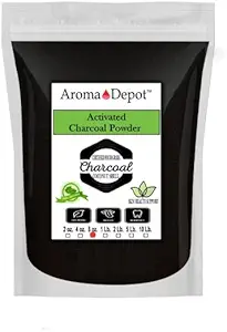 Aroma Depot 8 oz. Kokos Aktiveret Charcoal Powder - Understøtter sundhed, Vegan, non-GMO, ingen tilsætningsstoffer, Food Grade, Tandblegning pulver, Charcoal til facial scrub, og Sæbe Making. (8 oz.)