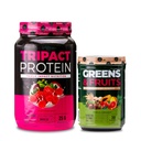 Nutrologi TRIPACT Protein Powder, 7- in-1 Meal Erstatning Shake, Superberry (40 Servere) Grønne & Frugter Powder- naturligt sourced Superfood, Vanilla kanel (30 Servere)