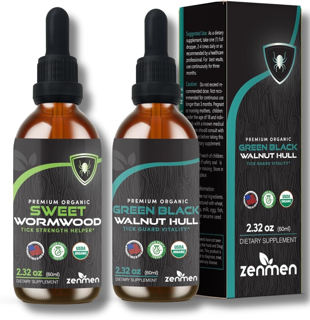Zenmen Green Black Walnut Wormwood Complex - Black Walnut Wormwood Tincture Liquid Extract - Beskyt dit helbred Naturligt 124; 60 dages forsyning