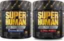 LEONA LION Core Pre Workout Powder Bundle til Pump & Tri- Source Koffein til Vedvarende Energi, Frugt Punch & Blå Raspberry Flavor (30 Servering Hver)