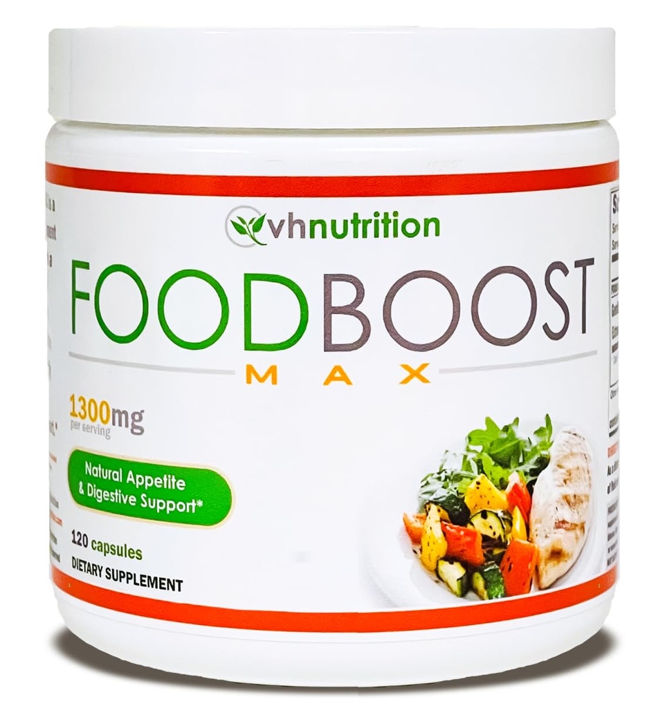 VH Nutrition MSD 124; FoodBoost MAX MSD 124; 1300mg Appetitstimulant * Vægt Gain Pills * for mænd og kvinder MSD 124; Formuleret med gentian, turmurisk, fennikel MSD 124; 120 Kapsler