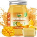 ACEYO (18 OZ) Irish Sea Moss Gel Raw Vegan Mango Pineapple Flavor 102 Vitamin og mineral Wild Harfted Non-GMO