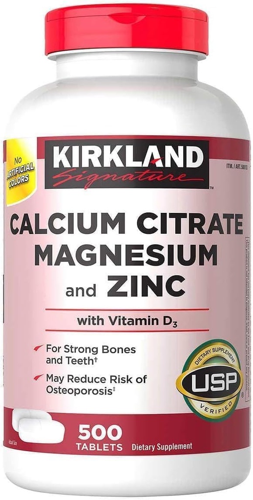Kirkland Signature Calcium Citrate 500mg (500 tabletter)