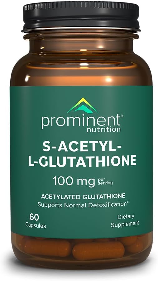 Fremtrædende ernæring S- Acetyl L- Glutathion supplement - Klinisk researched Emothion Acetyleret Glutathion til normal leverafgiftning Support & Optimal antioxidant Effect, Vegan - 1 Pack