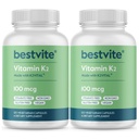 BESTVITE vitamin K2 100 mcg som MK- 7 (240 vegetariske kapsler) (120x2) - Ingen stearater - Vegan - Ikke GMO - Gluten Free