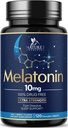 Melatonin 10 mg Fast Dissolve, Melatonin Supplements for Restful Sleep, Natural Sleep Support Supplement for Adults, Extra Strength Strawberry-Flavored Tablets, Sugar Free, 120 Tablets, 120 Day Supply