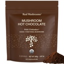 Ægte svampe Økologisk varm chokolade mix med Reishi, Tyrkiet Hale, Chaga, Shiitake, Maitake - Cacao Powder Organic Mushroom- 5 Defenders Mushroom Cacao Powder, Vegan, Gluten- Free, 15 Servere