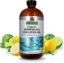 Naturens svar Cod Lever Oil Liquid Supplement, 16- Fluid Ounces Measures 124; fremmer en sund hjerte & Brain Measurement 124; Kognitiv og cardiovaskulær Support 124; Great Tasting (Pack of 2)