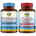 Terranics Probiotika & CoQ10 Bundle, Heart & fordøjelse Health, 60 milliarder Probiotika, Bioactive Coenzym Q10 200mg, Ekstra Virgin Olivenolie, Bundle & Gem
