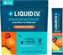 Flydende I.V. ® Hydration Multiplier ® - Tropical Punch - Hydration Powder Packets - 124; Elektrolyte Powder Drink Mix 124; Praktisk Single-Serving Sticks - 124; Non- GMO Medic124; 16 Servering (pakke med 12)