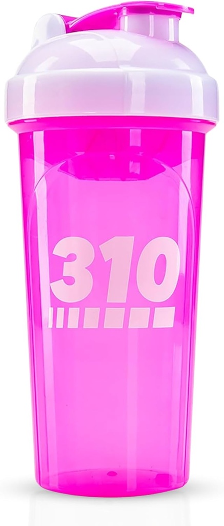 310 Nutrition Protein Shaker Flaske - Holdbar Blender Flaske Shaker for Meal Erstatning Protein Powders, Lemonade Mix, og før træning - BPA- Free & Opvaskemaskine Safe Mixer Cup - Pink