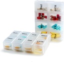 2 Pakker Ugentlig rejse Pill Organizer sag for Purse med Aftagelig 7 Dag Box, Fashificable Pill Container til medicin, Vitamin, tillæg
