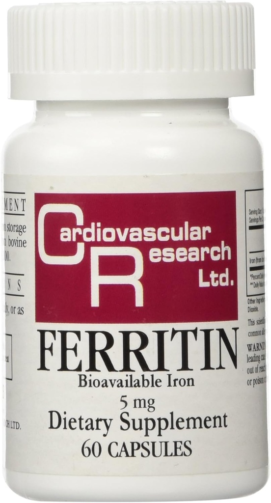 Kardiovaskulær forskning Ferritin Maksimalt absorptionsjerntilskud 1- pakning, 01- fløde, 60 kapsler