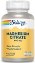 Solaray Magnesium Citrate - Pure Magnesium Citrate Capsules, Supplement for Calm, Bone Health, Cellular Energy, Heart & Muscle Support, 400mg Per Serving - 90 Vegan Capsules (pakke med 2)