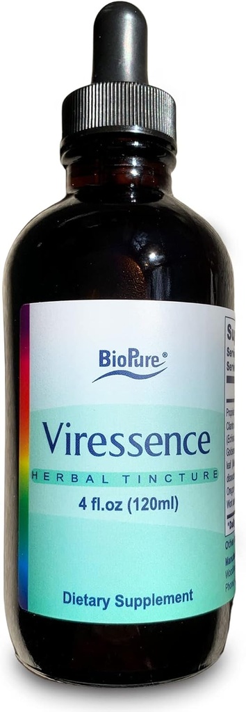 BioPure Viresens Herbal Tinktur - Dynamisk Blend af 9 Potent Botanisk Udtrækker til Synergistisk støtte Kroppens naturlige forsvar, immunfunktion, Gut Sundhed, & Samlet Wellness - 4 fl oz