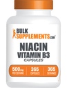Bulkaddiments.com Niacin Capsules - Niacin Supplement, vitamin B3 - Gluten Free, 1 Kapsel per Serving, 365 Kapsler (pakning med 1)