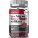 Horbäach Nitroxide Beet Root Gummies Note 124; 60 Greve Note 124; med Nitrater Note 124; Strawberry Flavor Dex124; Vegan, Non- GMO, Gluten Free Supplement