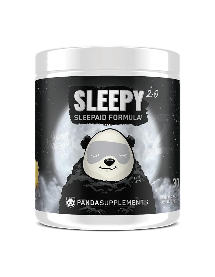 Underground Bio Labs ™ Panda SUPPS - Sleepy 2.0 Natural Sleep Aid Formel: 5mg Melatonin, 300mg GABA, Kamille Extract, (Honey Lemon Tea) 30 Serveringer
