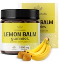 HERBAMAMA Lemon Balm Calming Gummies - 1500mg Lemon Balm Leaf til afslapning - Vegan Non- GMO Melissa Officinalis Supplement - 60 pectin- based banana-smag tyggegummi