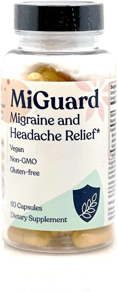 Hovedpine og Migræne Relief Kosttilskud - Drug Free Migræne Prevention Supplement - Naturlige Kosttilskud til Migræne Hovedpine - Hjælper med at reducere hyppighed og sværhedsgrad (60 kapsler)