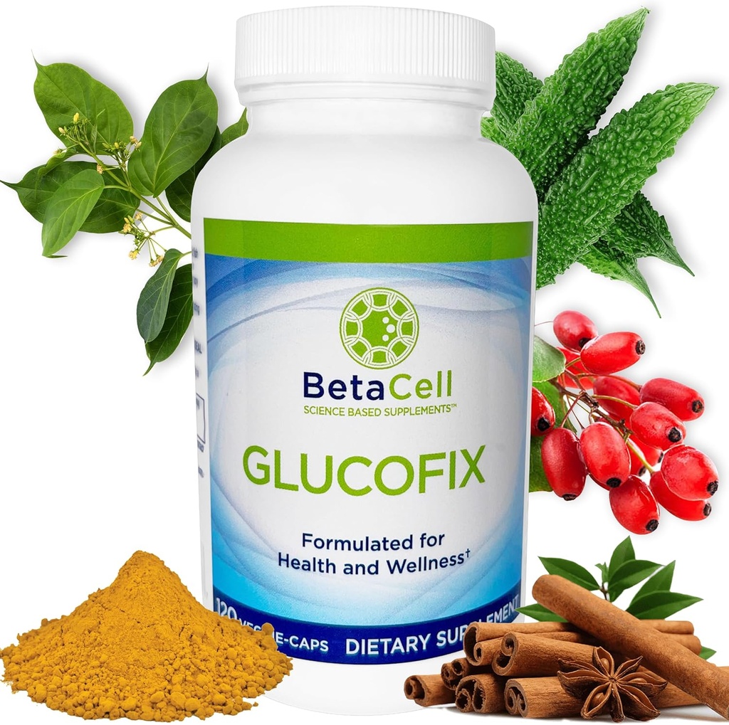 Glucofix - Berberine Supplement - Herbal Supplement with Cinnamon, Gymnema, Berberine, Bitter Melon, and Turmeric - 120 Capsules