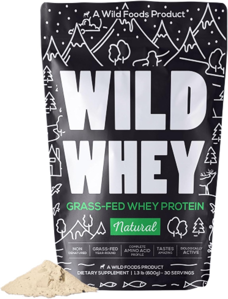 Raw Grass- Fed Whey Protein, Cold Process, Ikke denatureret, Pastor- Raised Cows, Low Carb, Keto, Paleo Friendly, GMO- Free, Gluten- Free, rBGH-Free, U.S.A Made, 480g Protein (1,32 Pound Unflavored)