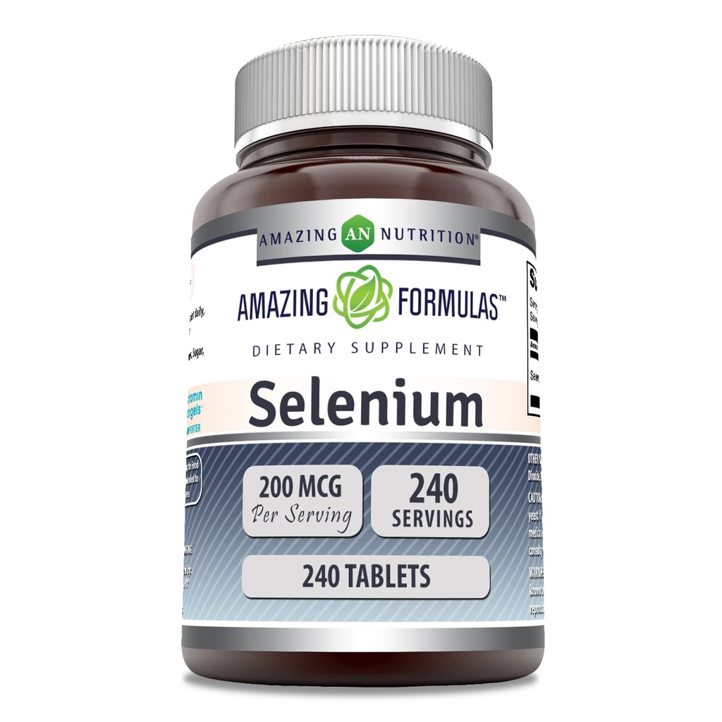 Amazing Formulas Selenium 200 Mcg Mex124; Tablets Supplements 124; Non- GMO Mex124; Gluten- Free Mex124; Made in USA (1 Pack Mex124; 240 Count)
