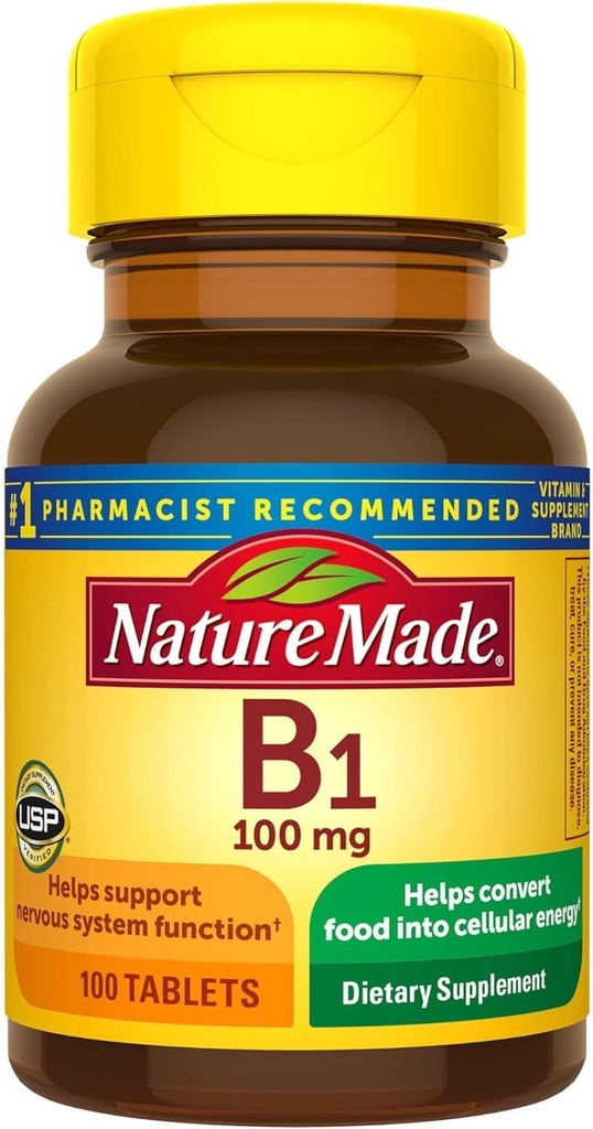 Vitamin B1 100 mg tabletter, 100 greve for metabolisk sundhed