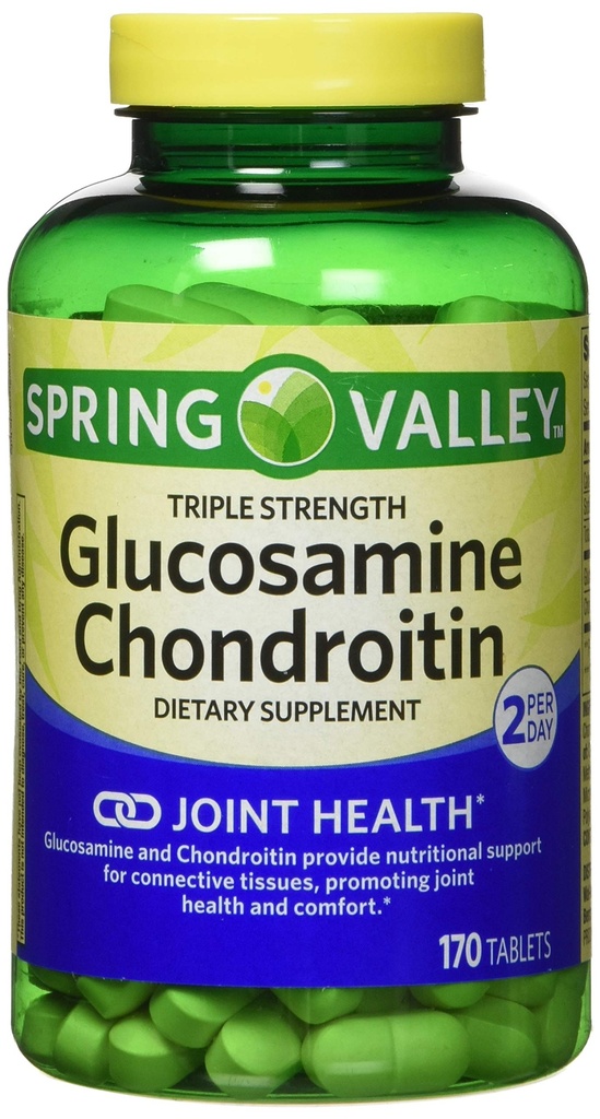 Spring Valley - Glucosamin Chondroitin, Triple Strength, 340 tabletter, Twin Pack