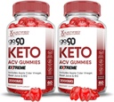 Justified Laboratories (2 Pack Go 90 Keto ACV Gummies Extreme 2000MG Go90 Keto Gummies Apple Cider Vinciate Formuleret med Pomegranate Beet Juice Powder B12 Vegan Non GMO 120 Gummys