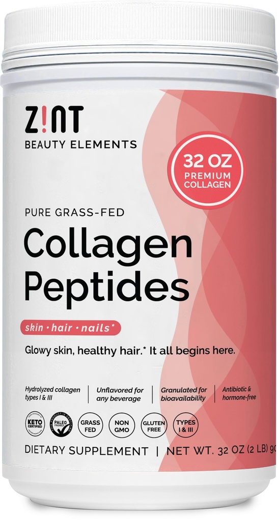 Collagen Peptider Powder XL (32 oz): Paleo & Keto Friendly Grass- Fed Hydrolyzed Collagen Protein Supplement - Unflavored, Non GMO (Packaging May Vary)